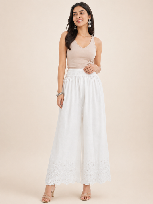 White BL1038 Pants Ethnic Wear