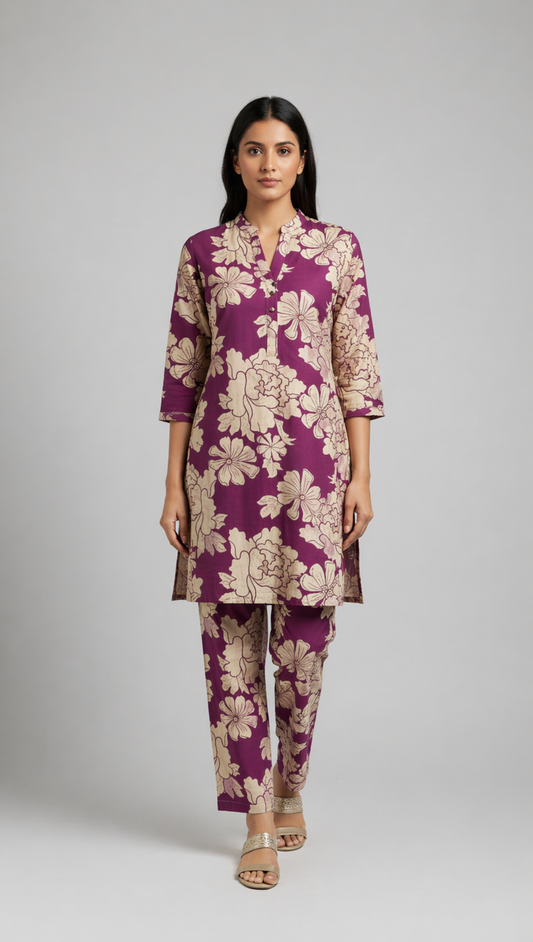 Wine Camelia Ethnic Wear