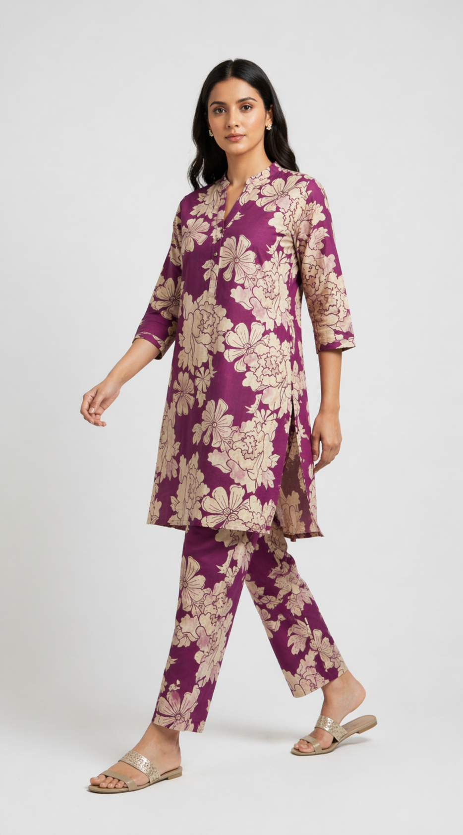 Wine Camelia Ethnic Wear