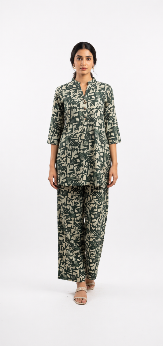 Bold Green Camelia Ethnic Wear