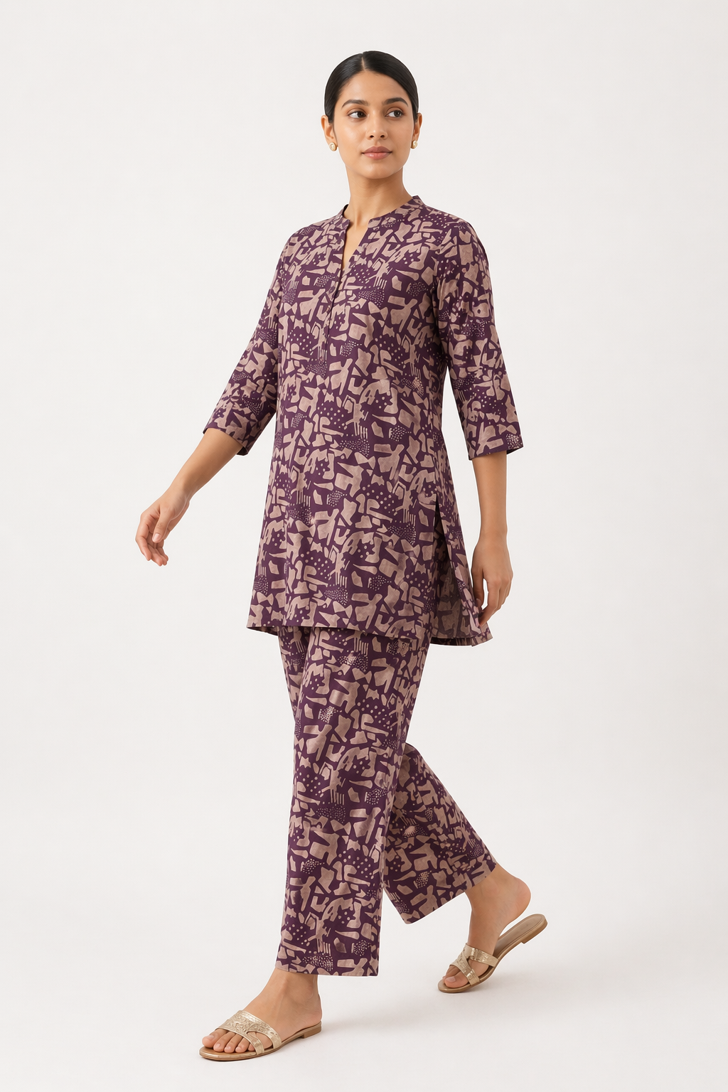 Wine Camelia Ethnic Wear