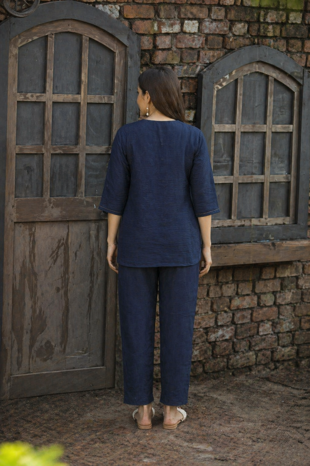 Navy Blue Crest Collection Ethnic Wear