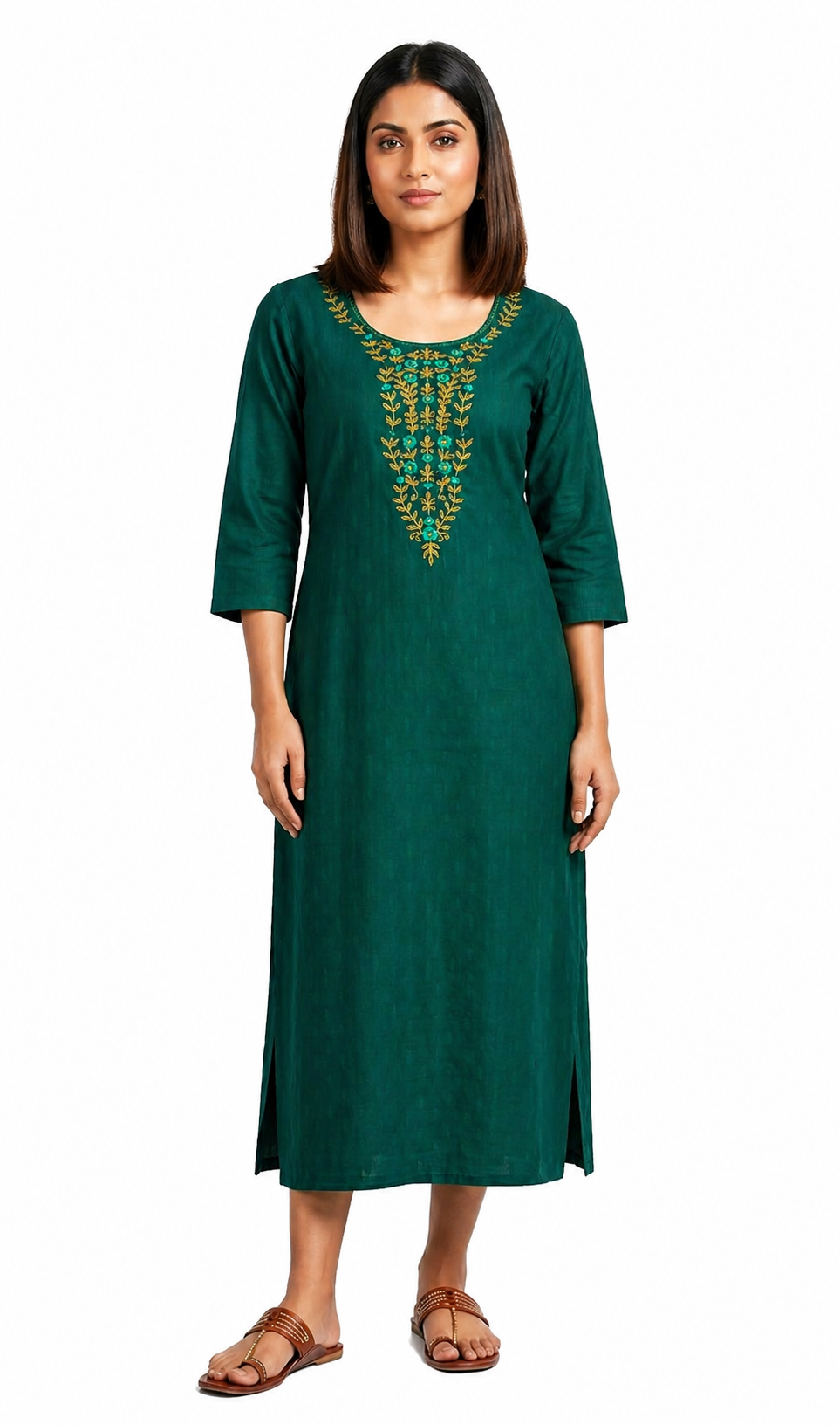 Bold Green Elina Kurti Ethnic Wear