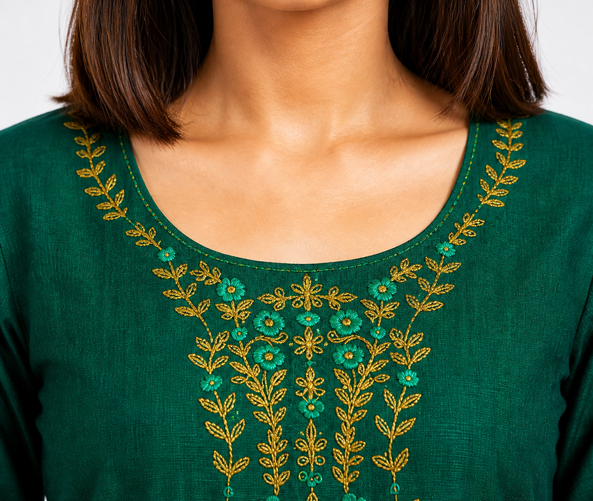 Bold Green Elina Kurti Ethnic Wear