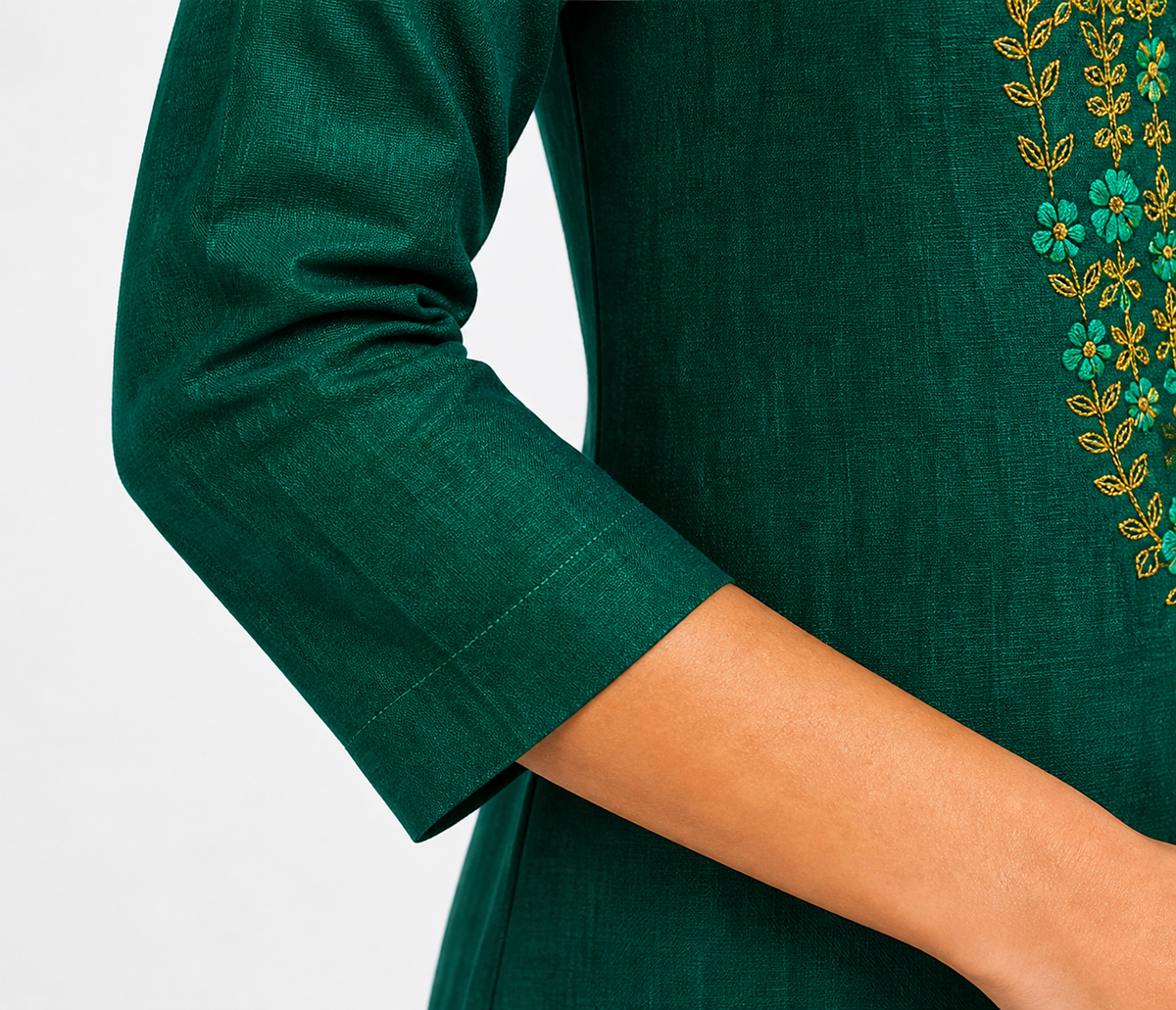 Bold Green Elina Kurti Ethnic Wear