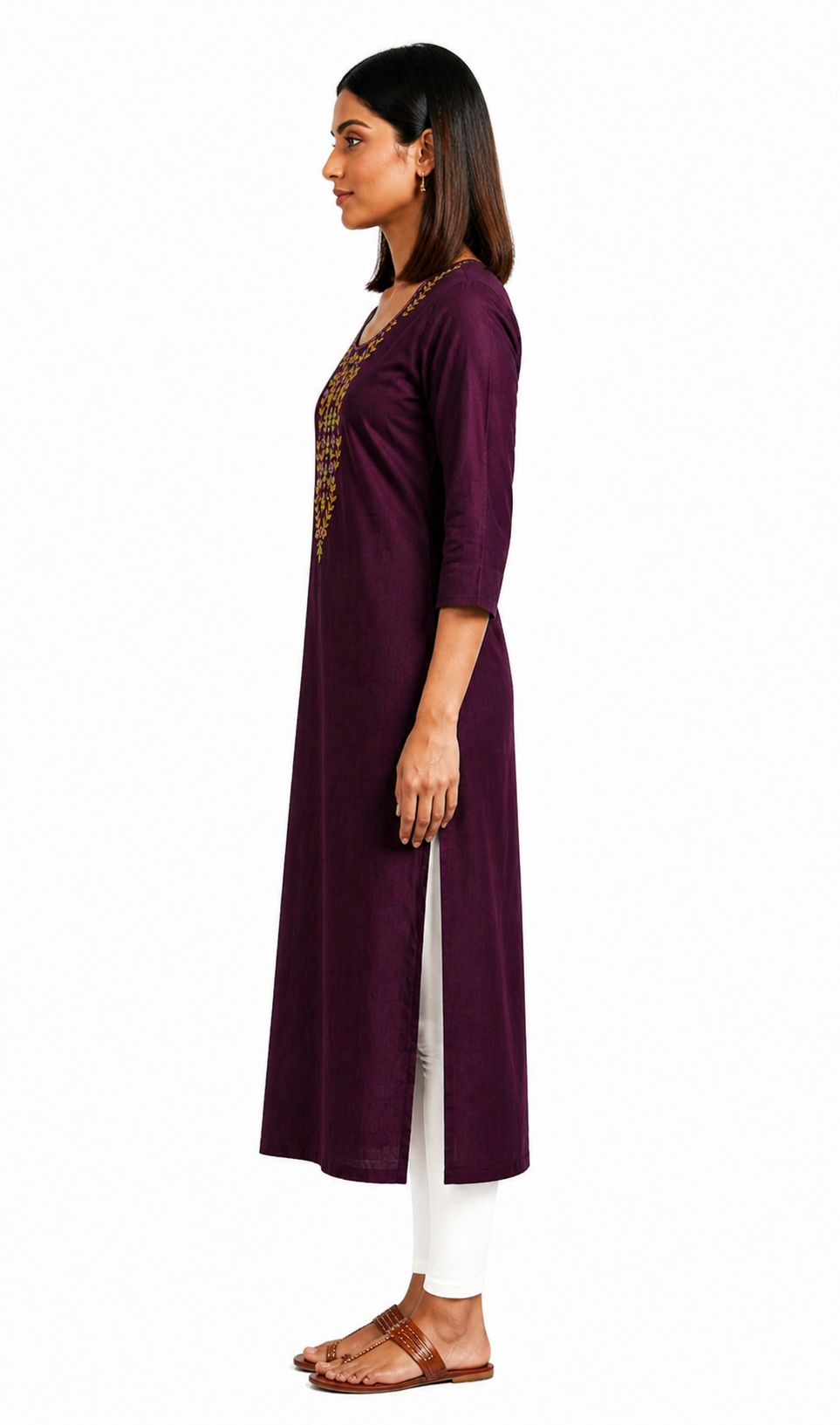 Wine Elina Kurti Ethnic Wear