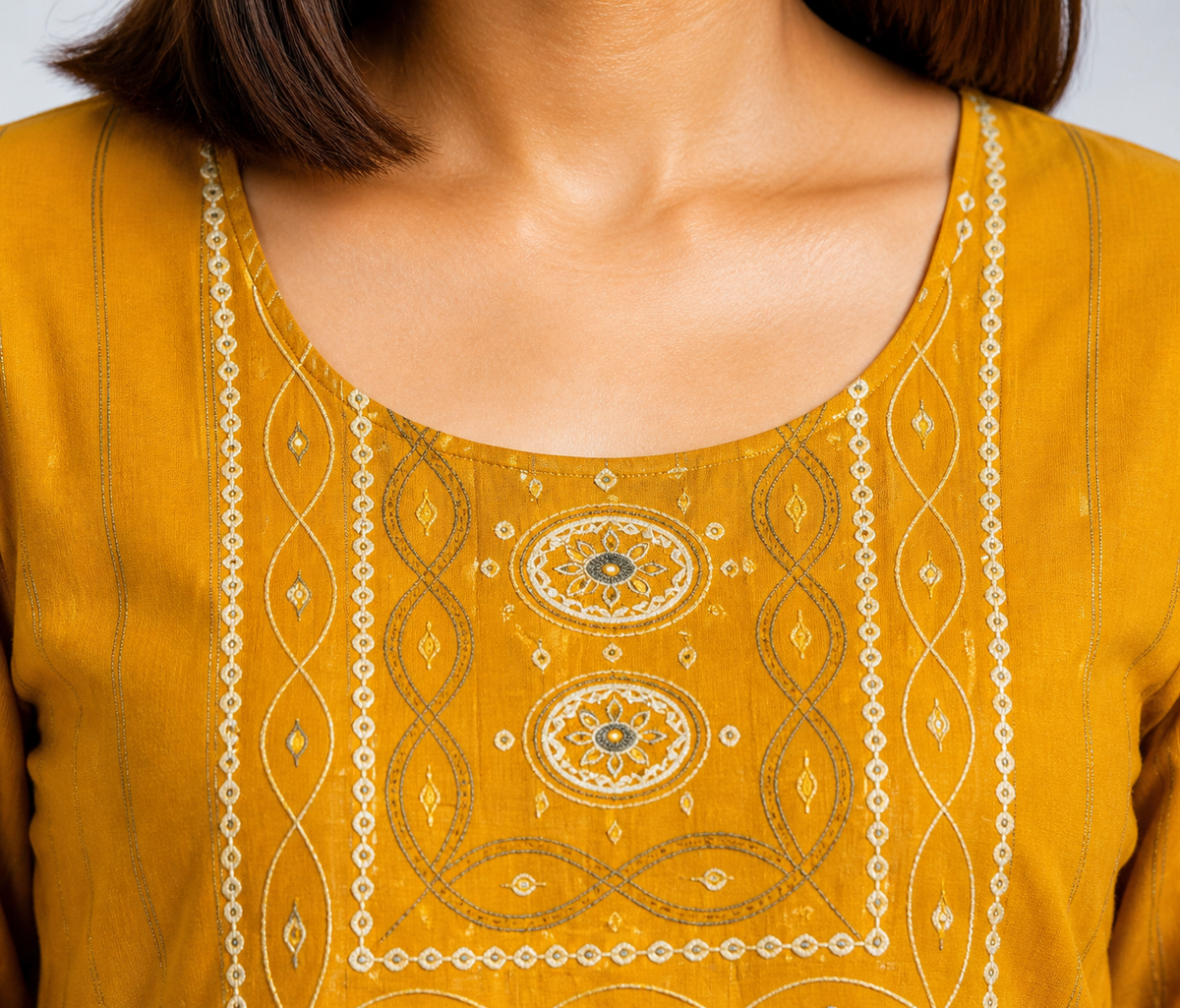 Mustard Elina Kurti Ethnic Wear