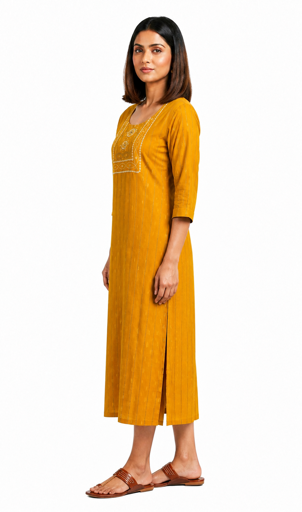 Mustard Elina Kurti Ethnic Wear