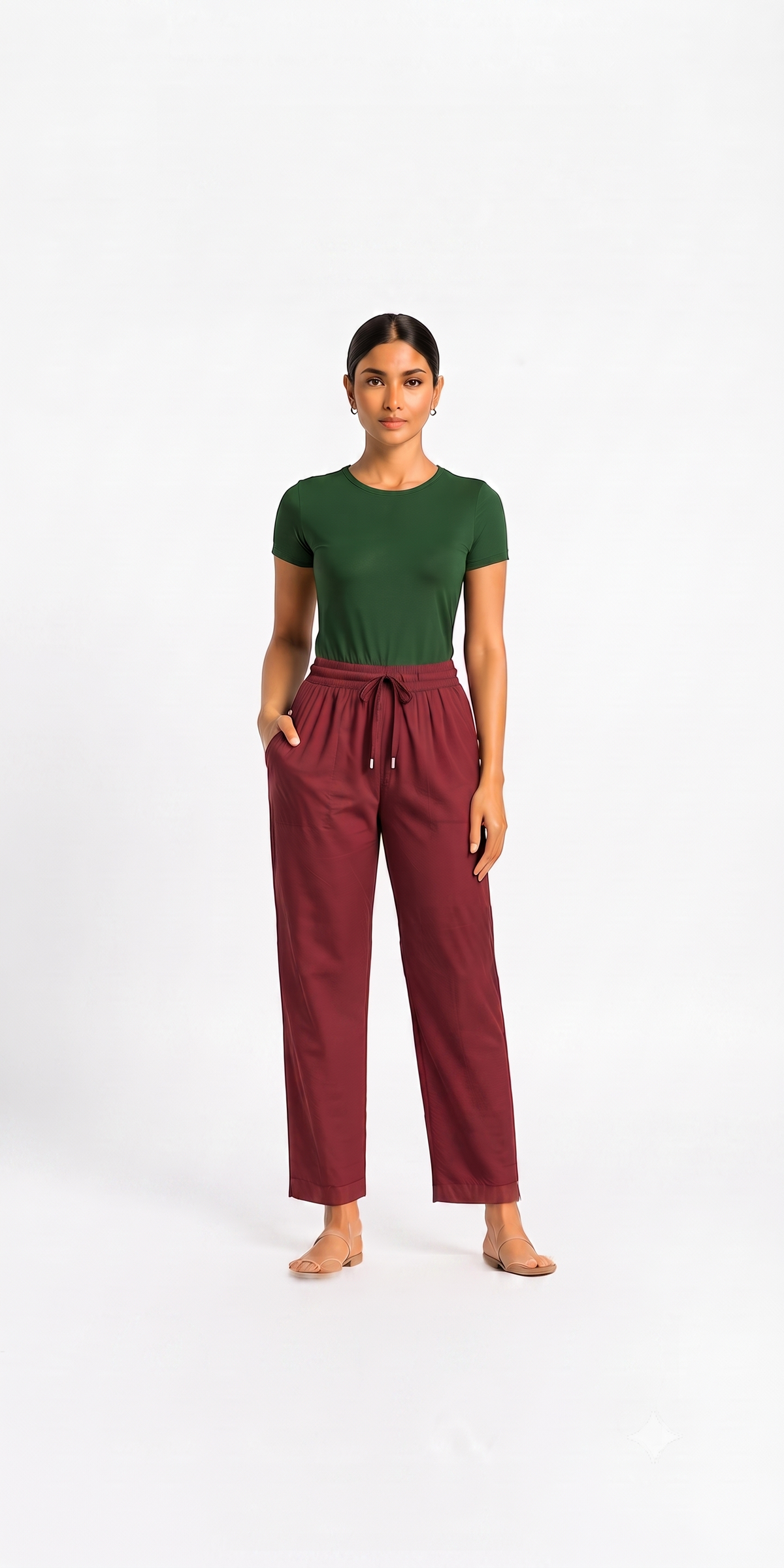 Maroon Gabana Pants Ethnic Wear