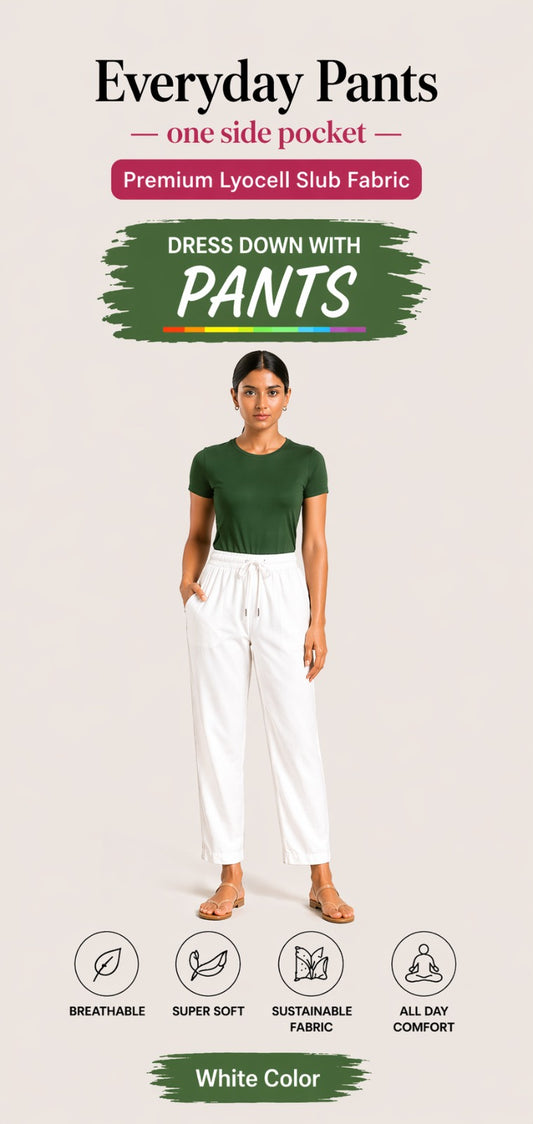 White Gabana Pants Ethnic Wear