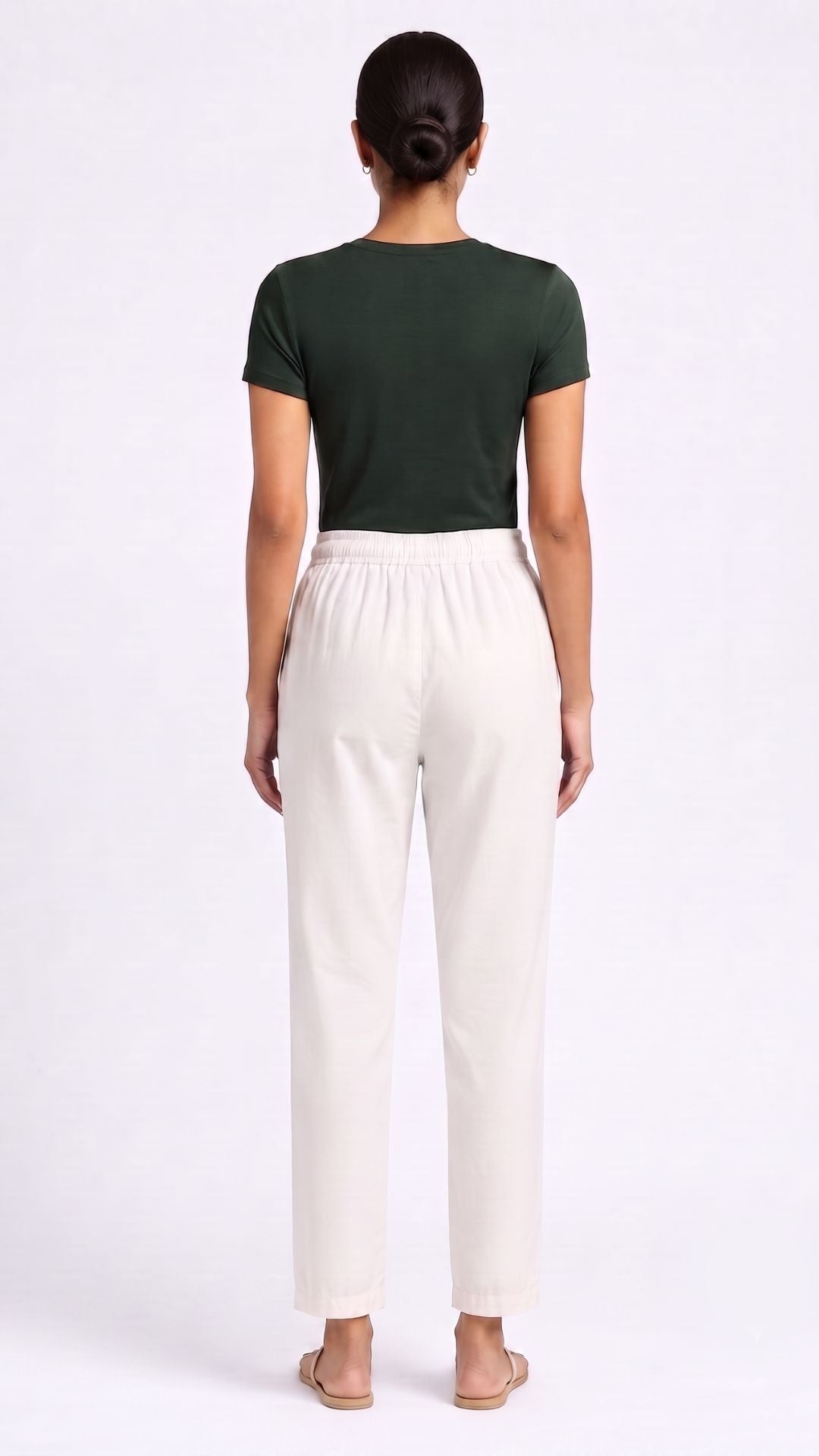 White Gabana Pants Ethnic Wear