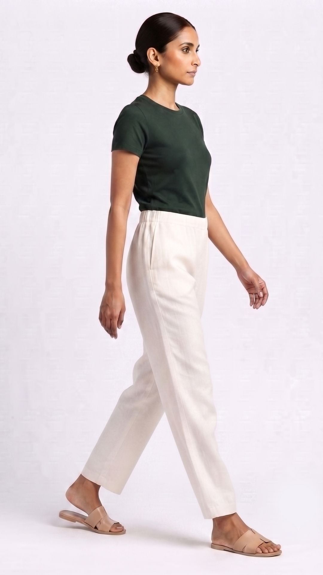 White Gabana Pants Ethnic Wear