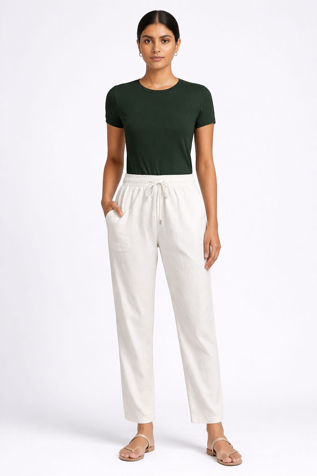 White Gabana Pants Ethnic Wear