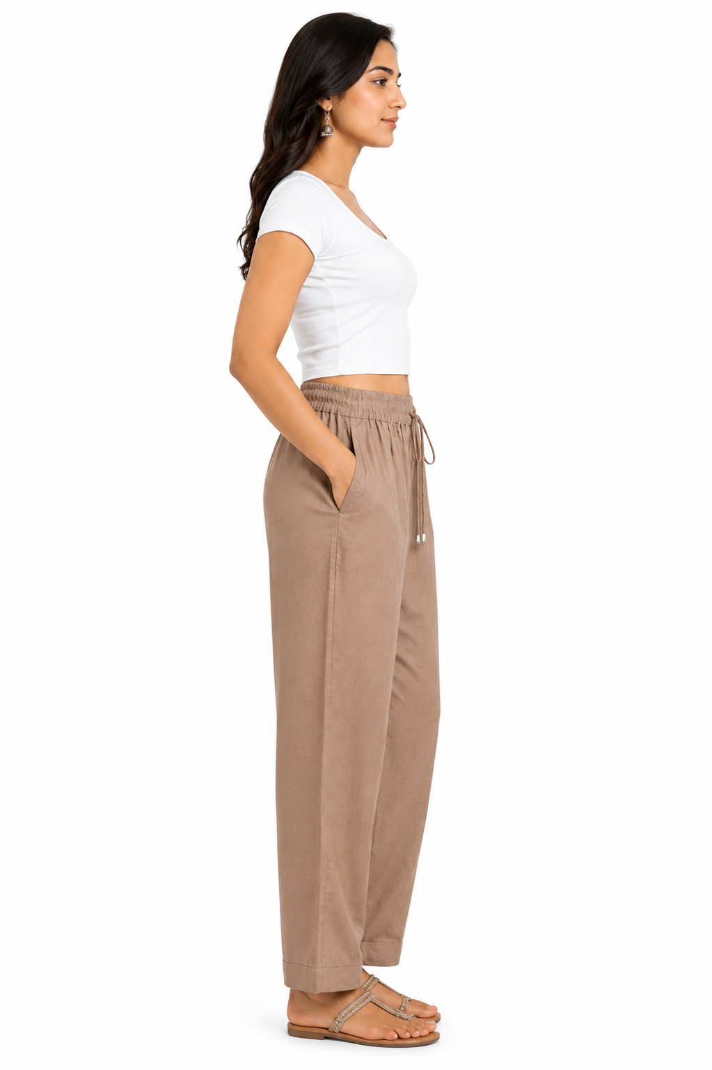 Khakhi Gabana Pants Ethnic Wear