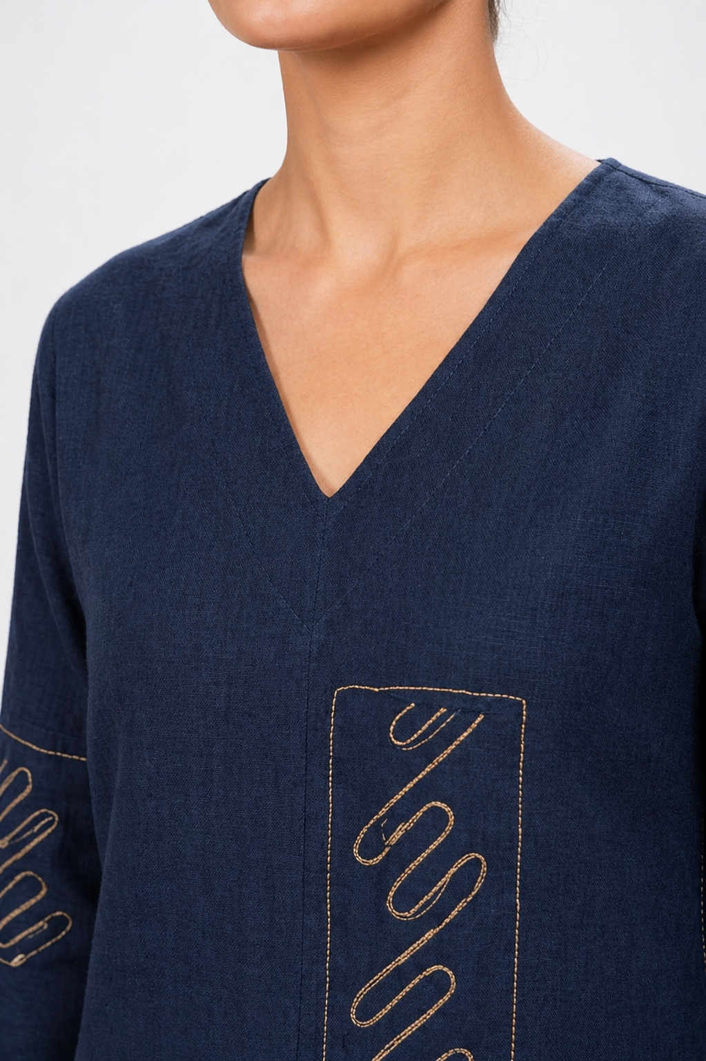 Navy Blue Motif Mixer Ethnic Wear