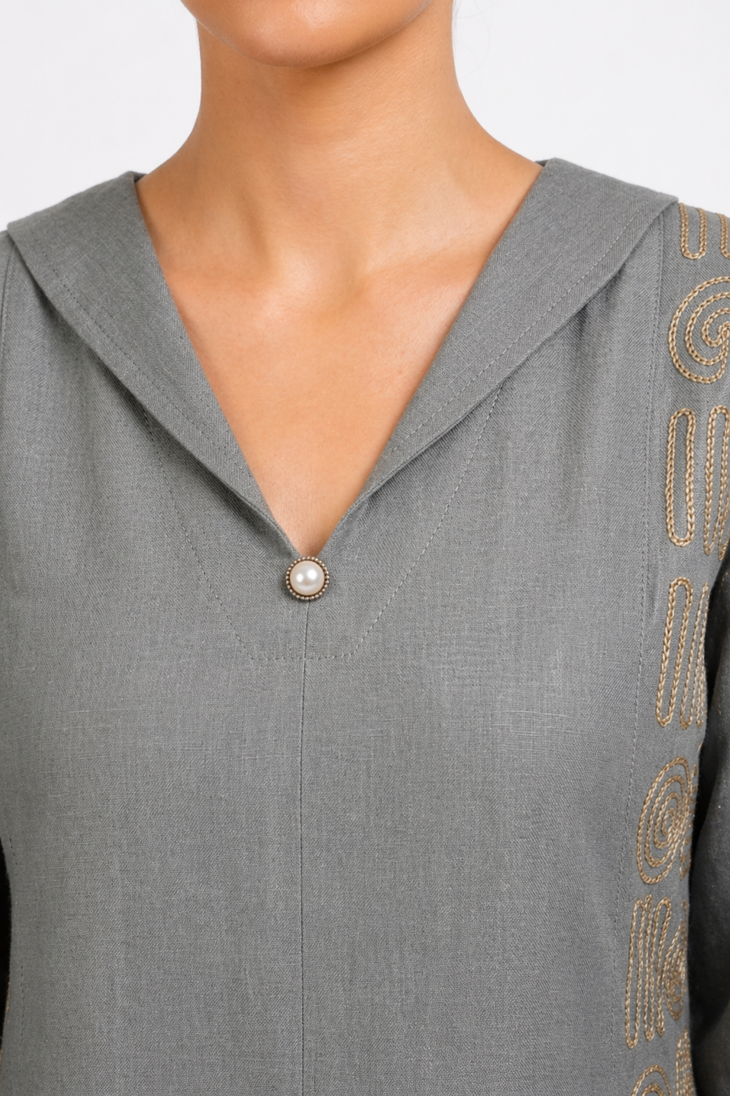 Grey Motif Mixer Ethnic Wear