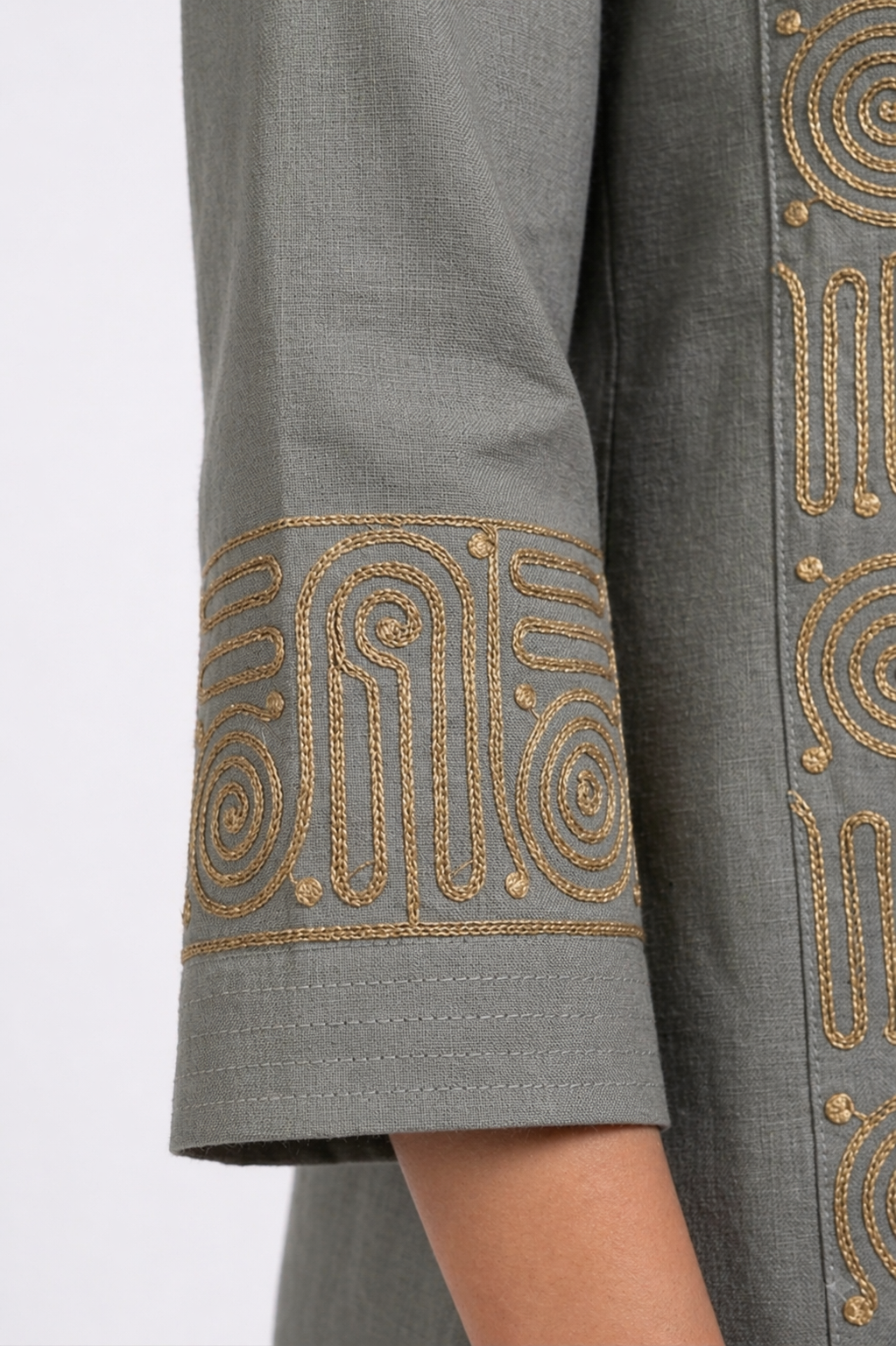 Grey Motif Mixer Ethnic Wear