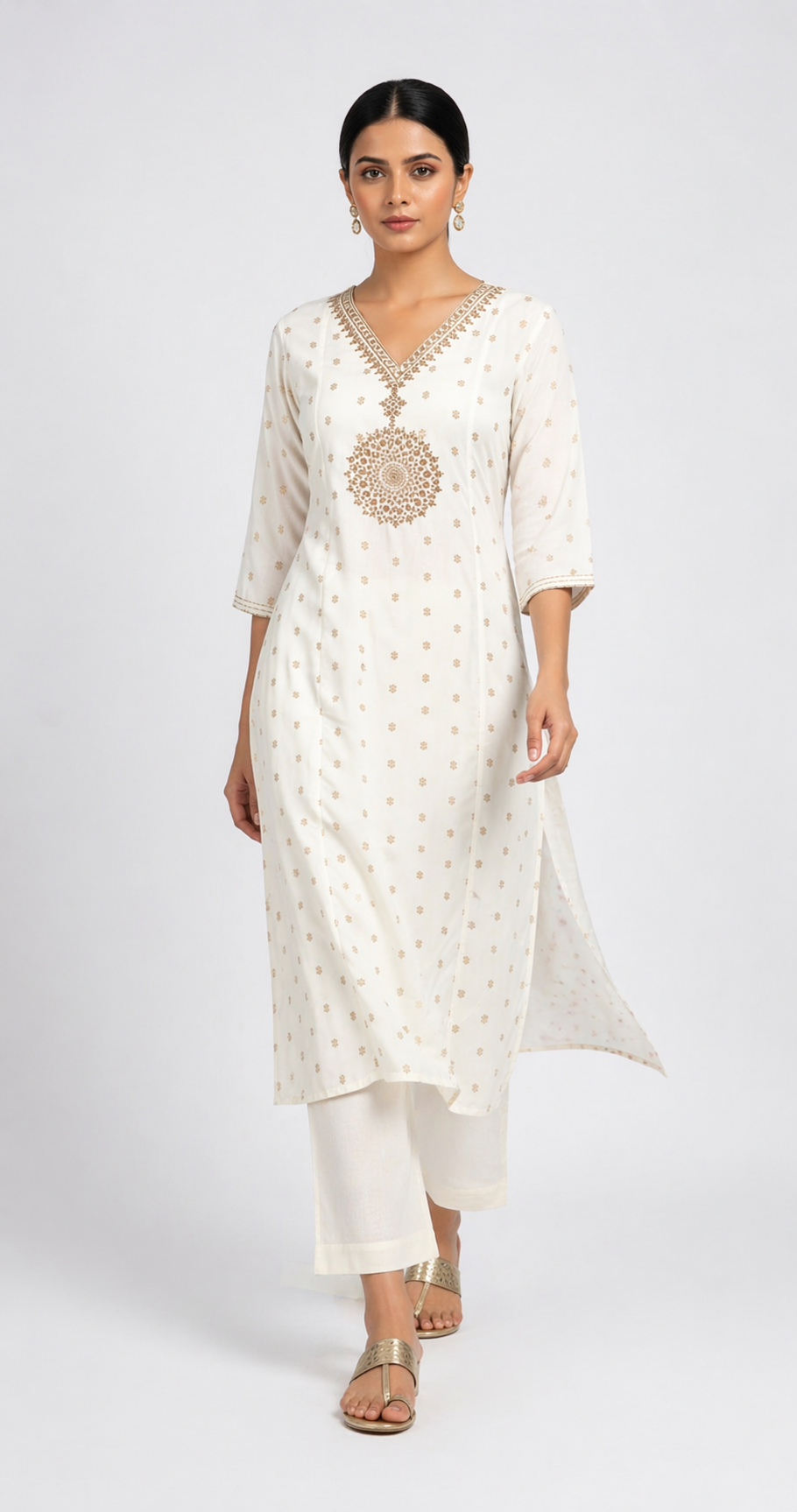 Cream Magic Mirror Ethnic Wear
