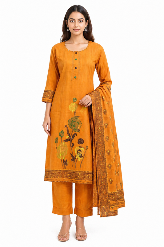 Orange Meenakari Ethnic Wear
