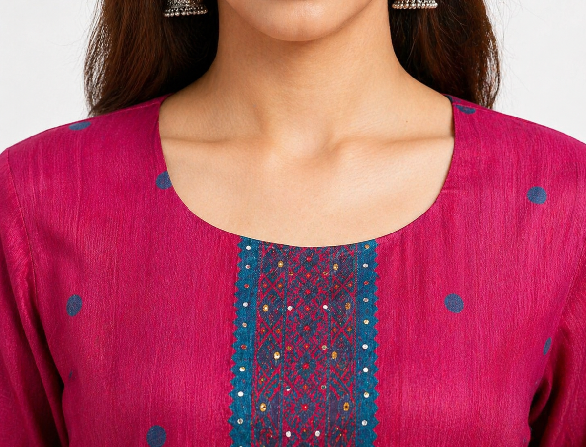Dark Pink Meenakari Ethnic Wear