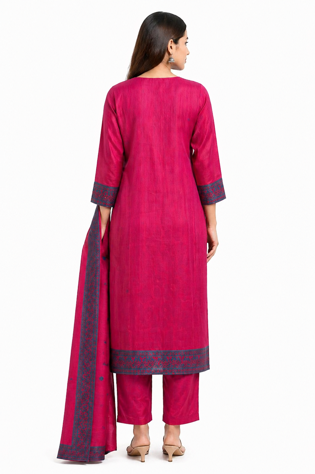 Dark Pink Meenakari Ethnic Wear