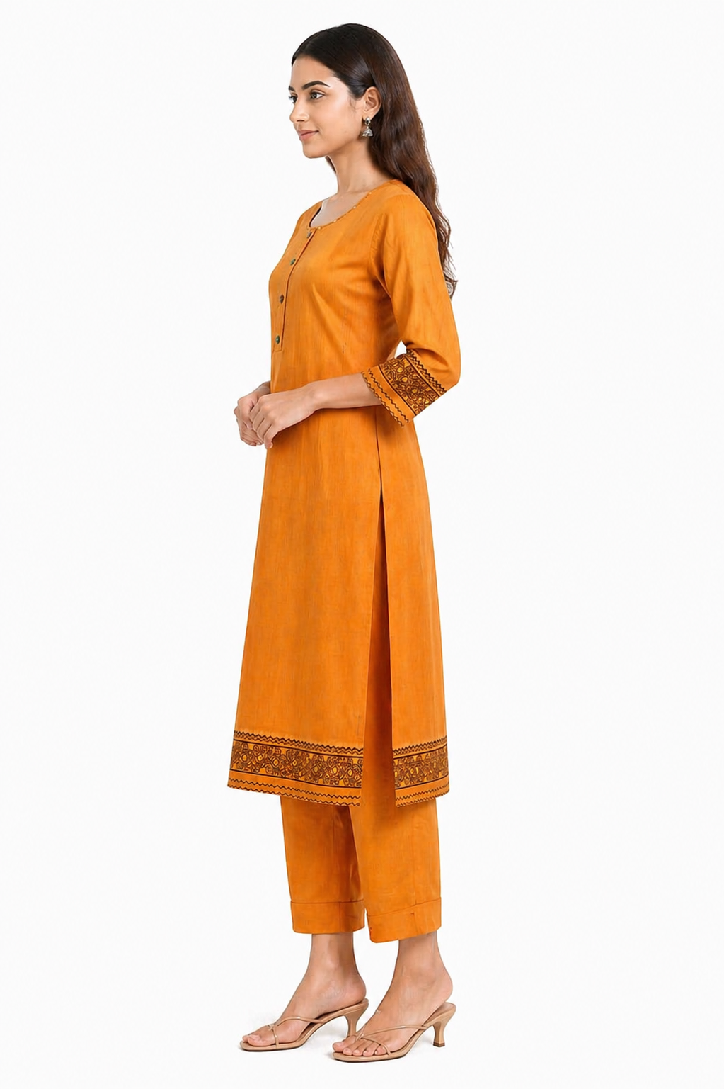 Orange Meenakari Ethnic Wear