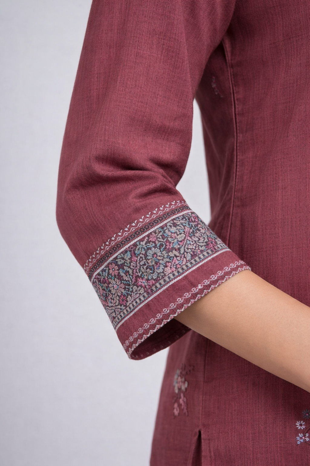 Wine Meenakari Ethnic Wear