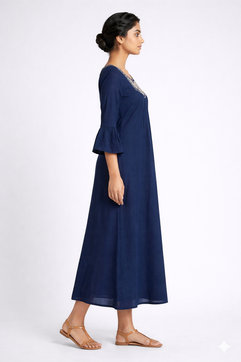 Navy Blue Orchid Kurti Ethnic Wear