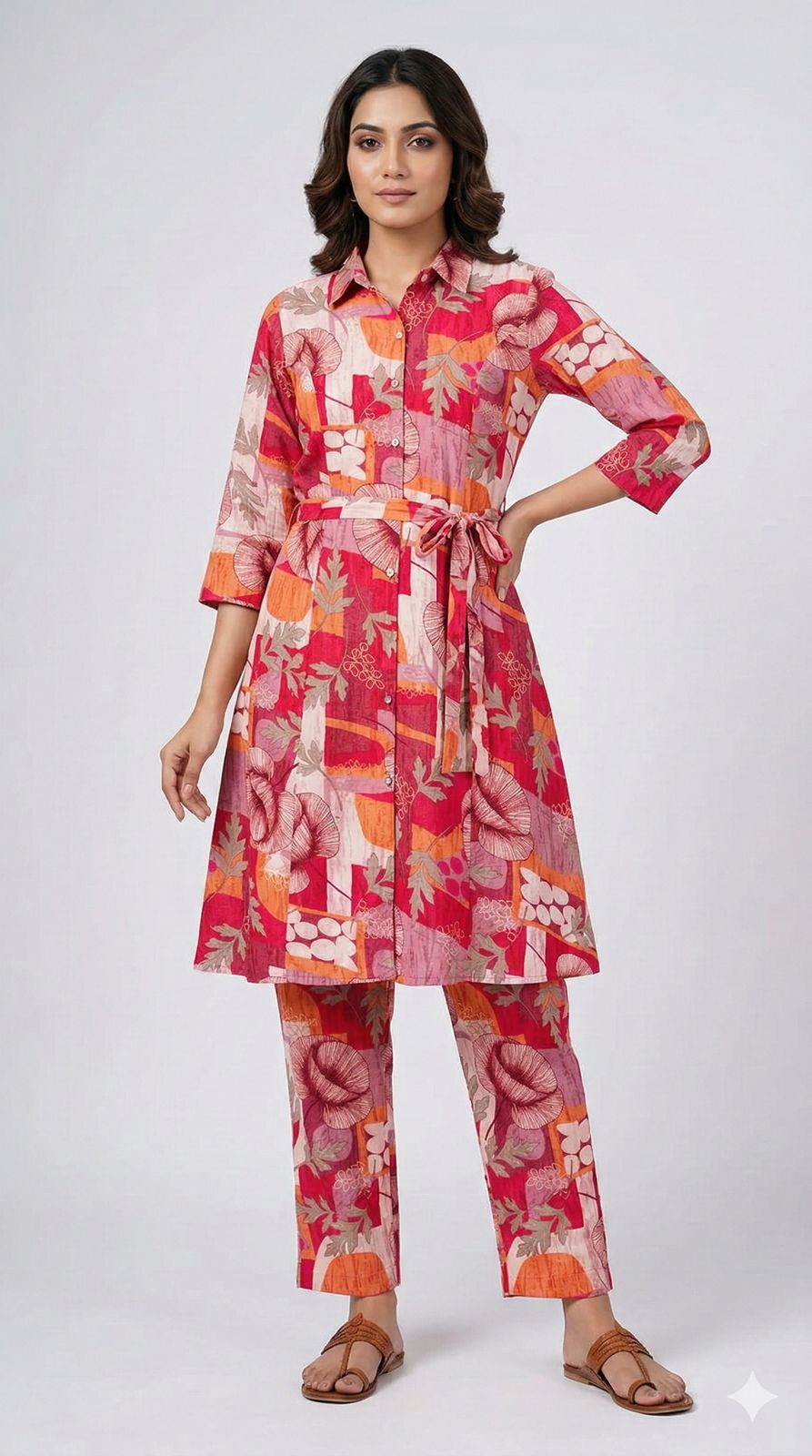 Orange Peony Ethnic Wear